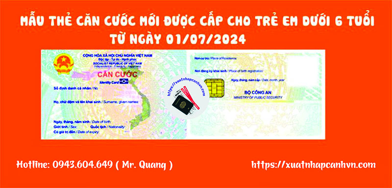 Mẫu thẻ căn cước mới được cấp cho trẻ em dưới 6 tuổi từ ngày 01/07/2024